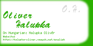 oliver halupka business card
